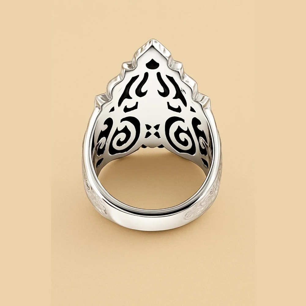 Handmade Balinese All-Seeing Eye Ring in Sterling Silver 17.35 Grams